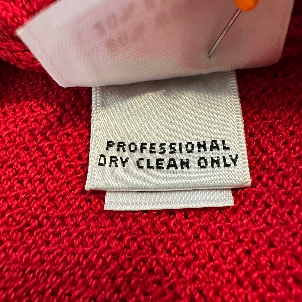 St. John Evening Red Santana Knit Wool Blend Pencil Skirt Size 14 Womens - Picture 8 of 9